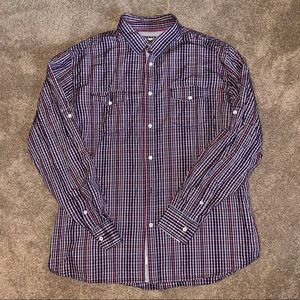 PD& C Red Navy Button Down Shirt Size XXL